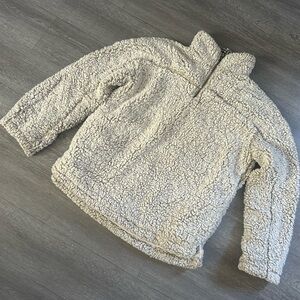Thread & Supply Light Gray Sherpa Zip Pullover